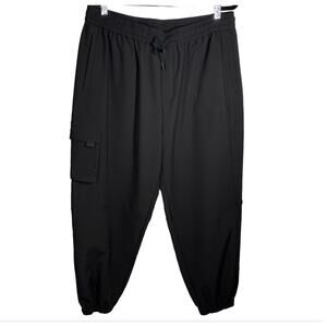 GXG Joggers Athleisure Cargo Pull On Pants with Pockets Black Womens Size XXXL